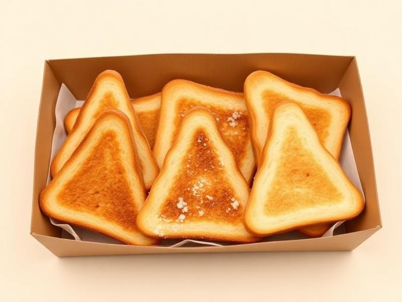Kraft tray of assorted toast triangles
