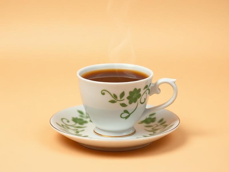 Cup of traditional Nanyang kopi on a saucer